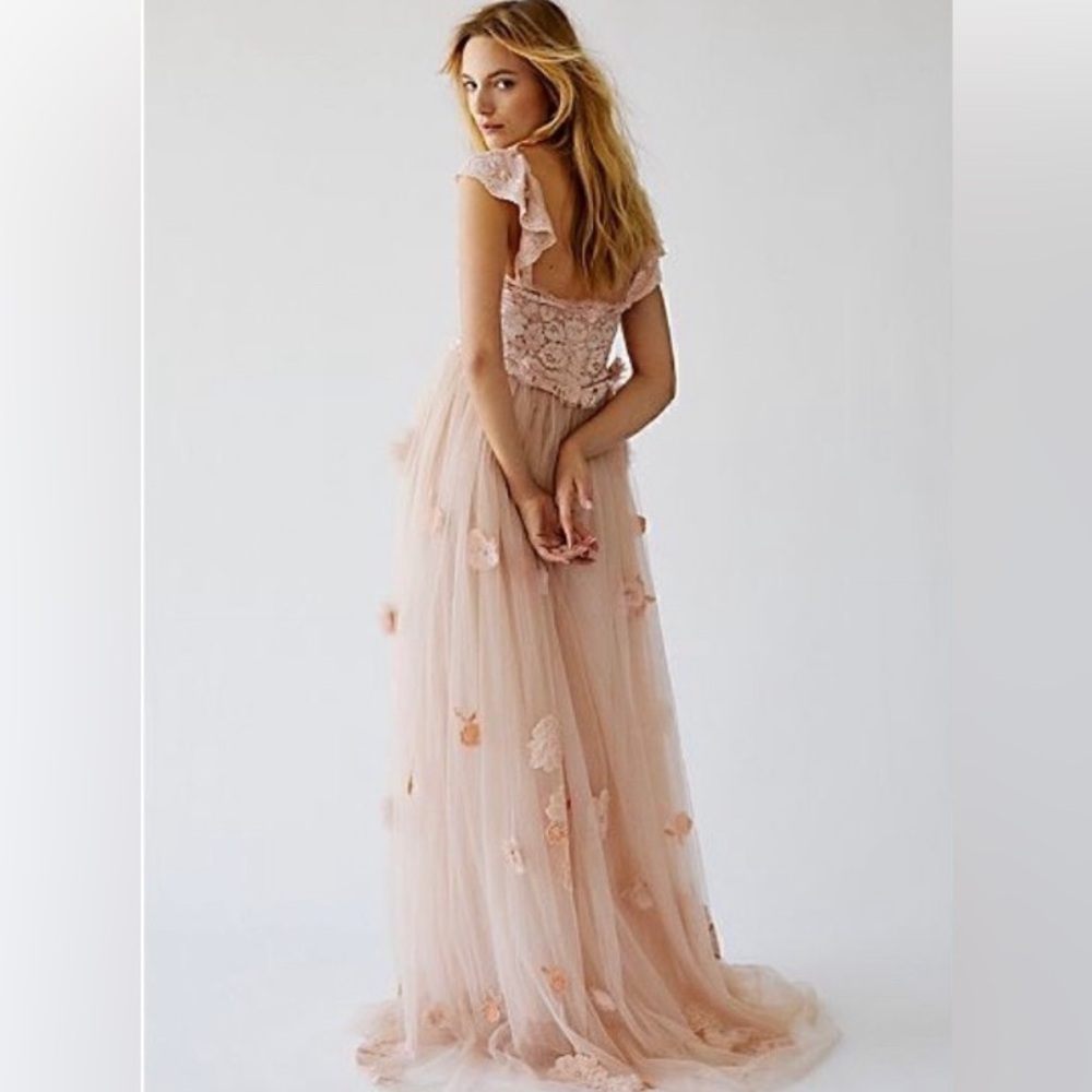 LoveShackFancy Pink Lace Tulle Irene Gown